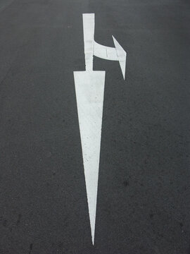 Street markings in Singapore.