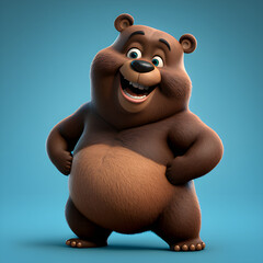 Friendly cartoon bear made with generative AI