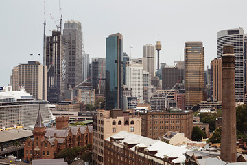 Looking towards Sydney city CBD from the harbour bridge