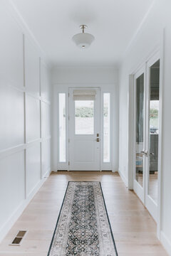 White modern entryway