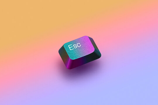 Escape key on multicolor background.