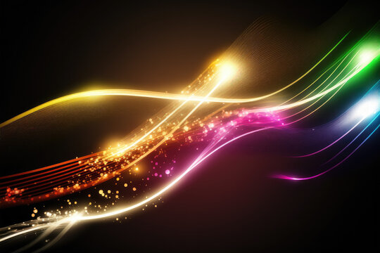 colorful glowing lighttrail background wallpaper, generative ai