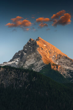 Peak of the mountain during the sunset