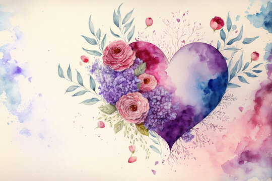 colorful valentine's day illustraion, generative ai
