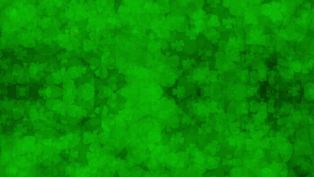 moving clover shamrock st patricks day holiday green background backdrop video