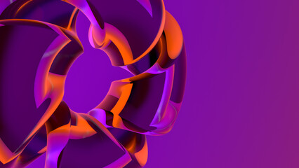 Bright highlights on a rotating liquid glass wheel.