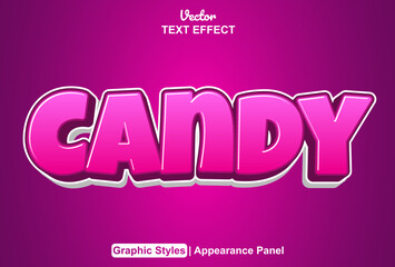 candy text effect with graphic style and editable