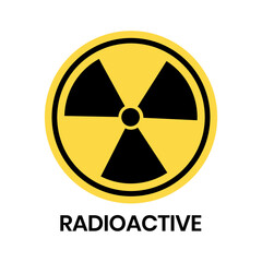 Fototapeta premium Radioactive warning yellow sign. Radioactivity warning vector symbol.