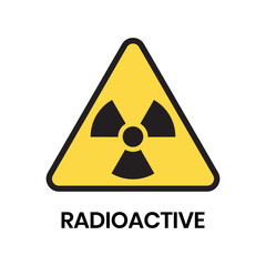 Radioactive warning yellow sign. Radioactivity warning vector symbol.