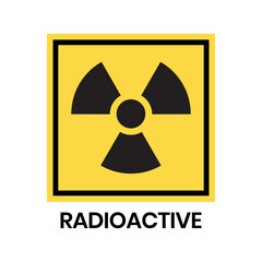 Fototapeta premium Radioactive warning yellow sign. Radioactivity warning vector symbol.