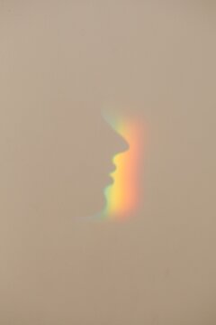 Rainbow profile of person on wall - lgbtq concept 