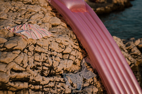 Bikini drying in the sunset 