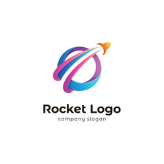 Simple rocket logo design