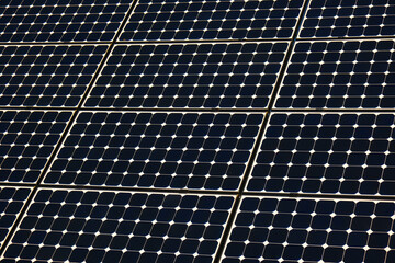 Solar panels samples.Green energy concept. Renewable clean energy from sunlight. Solar panels...