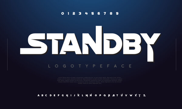 Urban standby trendy font typeface. Simple futuristic digital typography