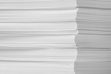 Stack of paper sheets as background, closeup