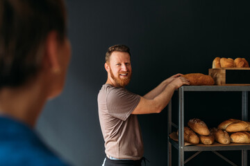 Baker Serving Customer