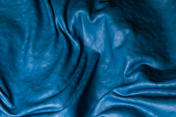 Blue leather cloth