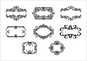 Damask frame. Hand drawn art line. Sketch border. Vector stock illustration. EPS 10