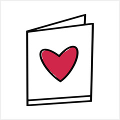 Doodle love card clipart isolated Sketch vector stock illustration. EPS 10