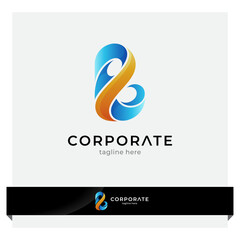 wave letter B logo design