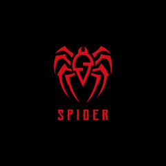 initial letter S for spider man icon logo design