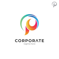 crescent letter P logo