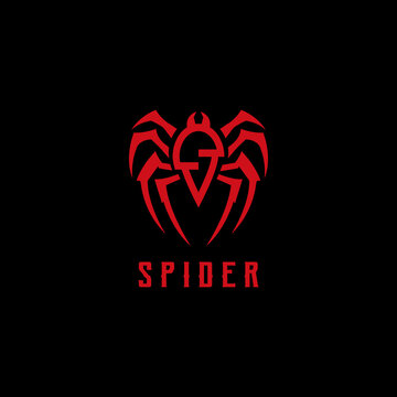 initial letter S for spider man icon logo design