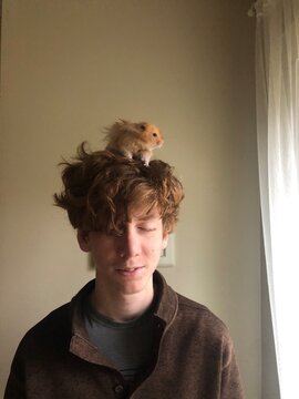 UGC young man with hamster UCG