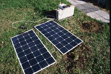 Solar panels on a charge