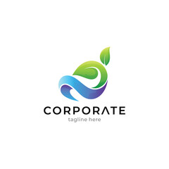 leaf and water logo