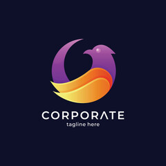bird logo with circle shape