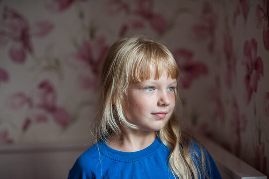 Portrait of blonde teenage girl