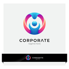 human logo with circle shape