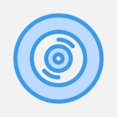 Lens icon in blue style about camera, use for website mobile app presentation