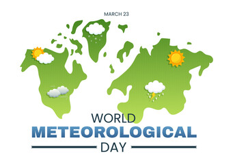 World Meteorological Day Illustration with Meteorology Science and Researching Weather in Flat Cartoon Hand Drawn for Landing Page Templates