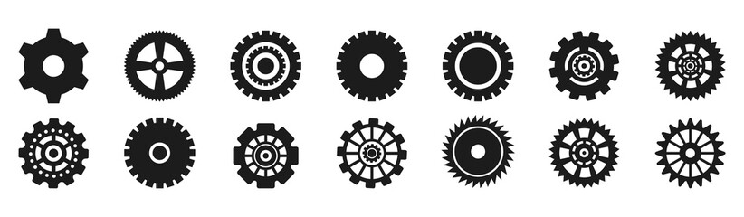 Set of Gear icon.wheel, icon set.