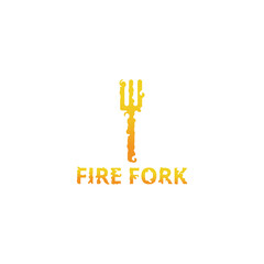Fork logo with burning fire.
