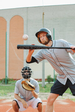 The players hit the ball