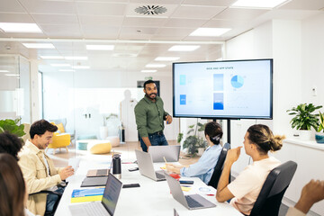 Businessman making a presentation at a meeting in the office