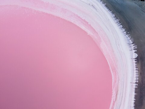 Pink lake abstract