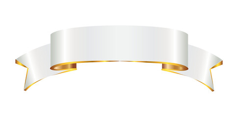 ribbon vintage silver color Christmas ribbon with shadow, xmas wrap element template