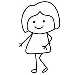 Hand Drawn Happy Stick Figure