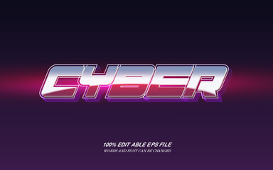 Cyber editable text effect with retro retro style