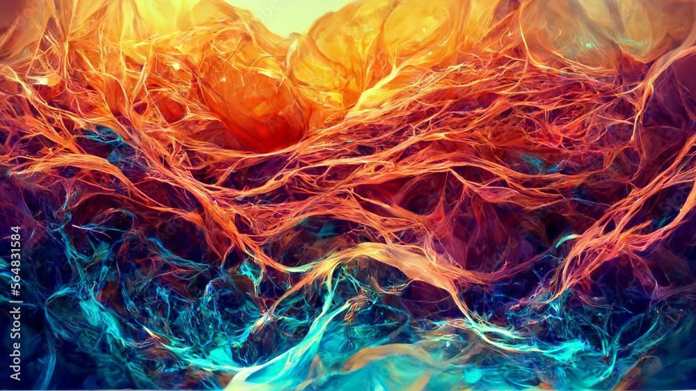 Poster Gradient blob abstract glow background. illustration Generative AI Content by Midjourney