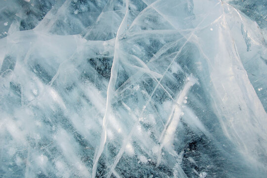 Ice pattern of the frozen lake
