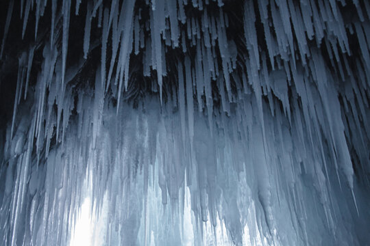 Icicle formation in cave