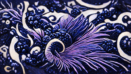 Mayan style Beautiful Abstract Decorative Navy purple Dark illustration Generative AI Content by Midjourney