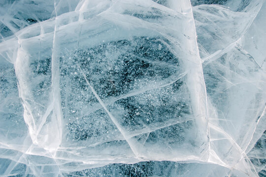 Ice pattern of the frozen lake