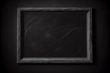 Black chalkboard background with marbled texture. Generative AI
